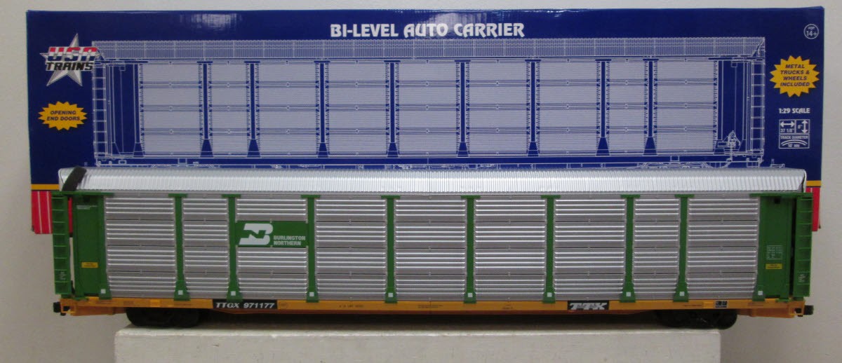 USA Trains R17180 Burlington Northern Bi-level Auto Carrier (Metal Wheels)