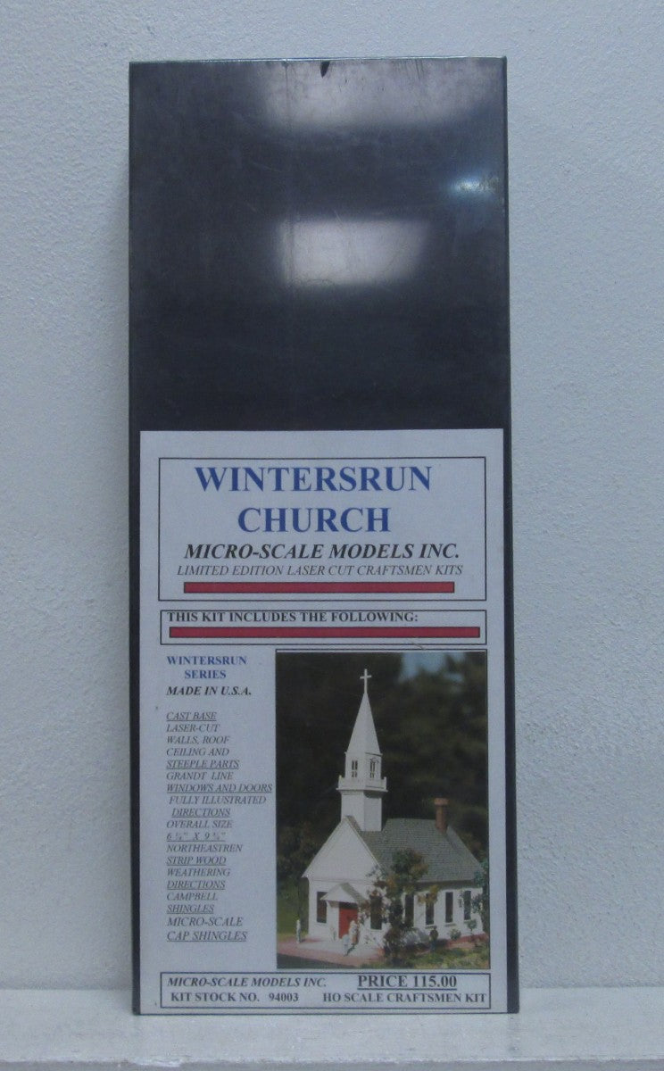 Micro-Scale Models 94003 HO Scale Wintersrun Church Laser-Cut Wooden Kit