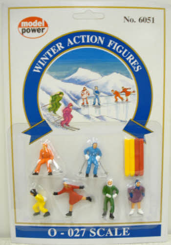 Model Power 6051 O Winter Action Snow Skier and Ice Skater Figures (Set of 6)