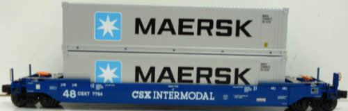 K-Line K776420 CSX Flat Car w/ 2 Containers LN/Box