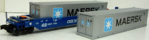 K-Line K776420 CSX Flat Car w/ 2 Containers LN/Box
