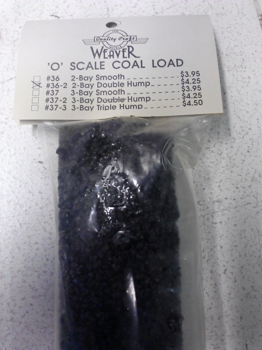Weaver #36-2 O Scale 2-Bay Double Hump Coal Load