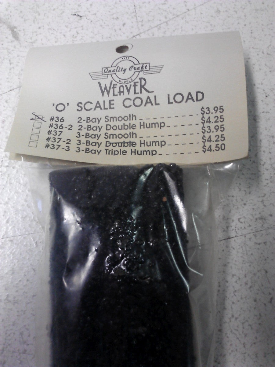 Weaver #36 O Scale 2-Bay Smooth Coal Load