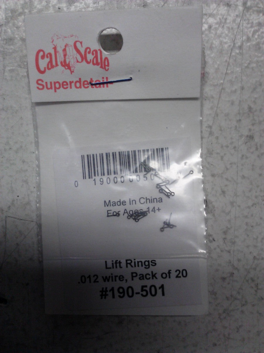 Cal Scale 190-501 HO Lift Rings .012" Wire (Pack of 20)