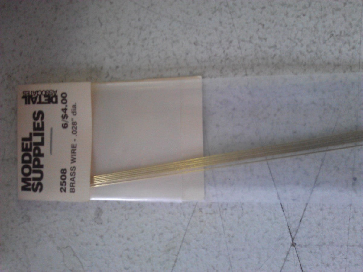 Detail Associates 2508 HO .028" Diameter Round Brass Wire (Pack of 6)