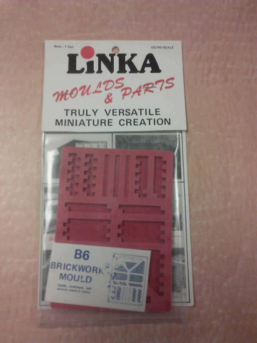Linka B6 HO Brickwork Mould Gables,Extensions,Half Sections, Coping & Covering