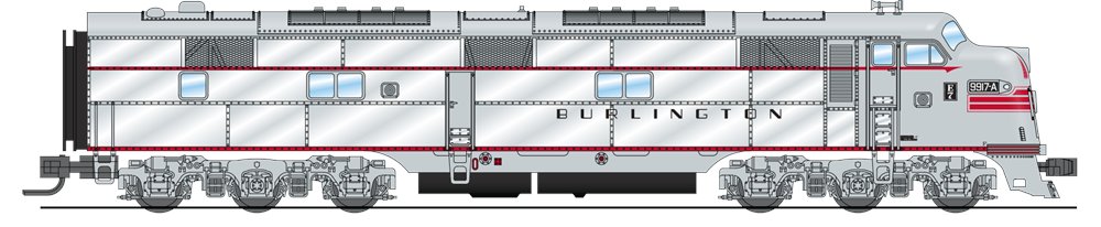 Broadway Limited 3599 N Chicago,Burlington & Quincy EMD E7 A Diesel Loco #9919-A