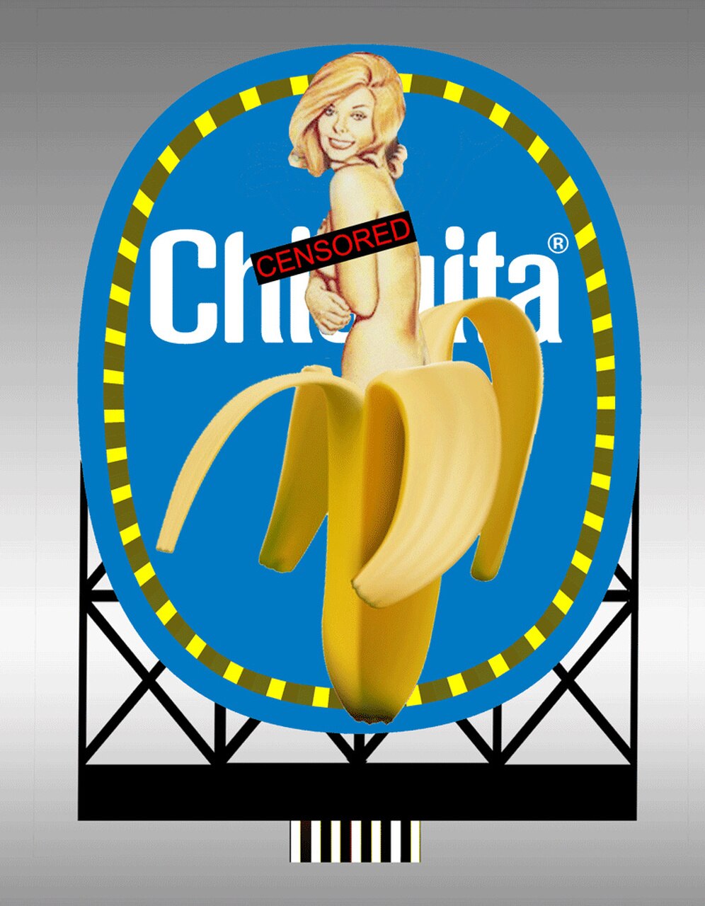 Miller Engineering 88-3601 HO/O Chiquita Banana Animated Neon Style Billboard