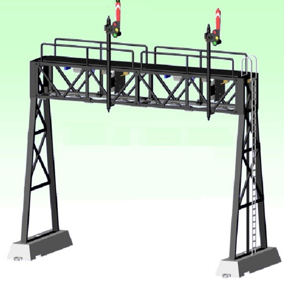 Z-Stuff DZ-1090-40U2 O Scale Signal Bridge w/Upper Quadrent Semaphores