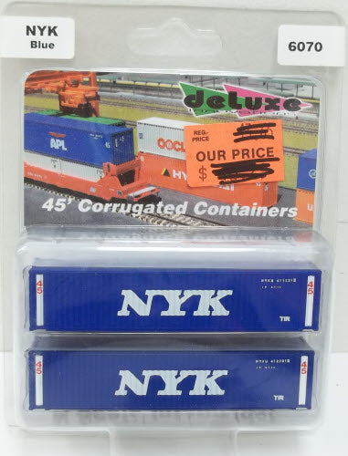 Deluxe Innovations 6070 N Scale NYK Blue 45' Corrugated Container (Pack of 2)