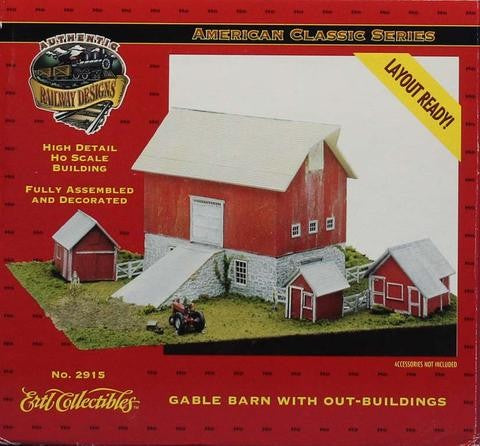 Ertl 2915 HO American Classic Series Gable Barn With Out-Buildings Built Up