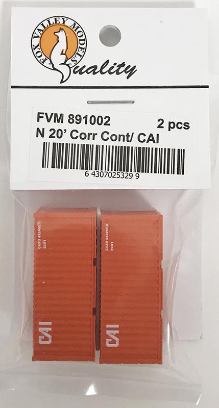 Fox Valley Models FVM891002 N CAL 20' Corrugated Container (Pack of 2)