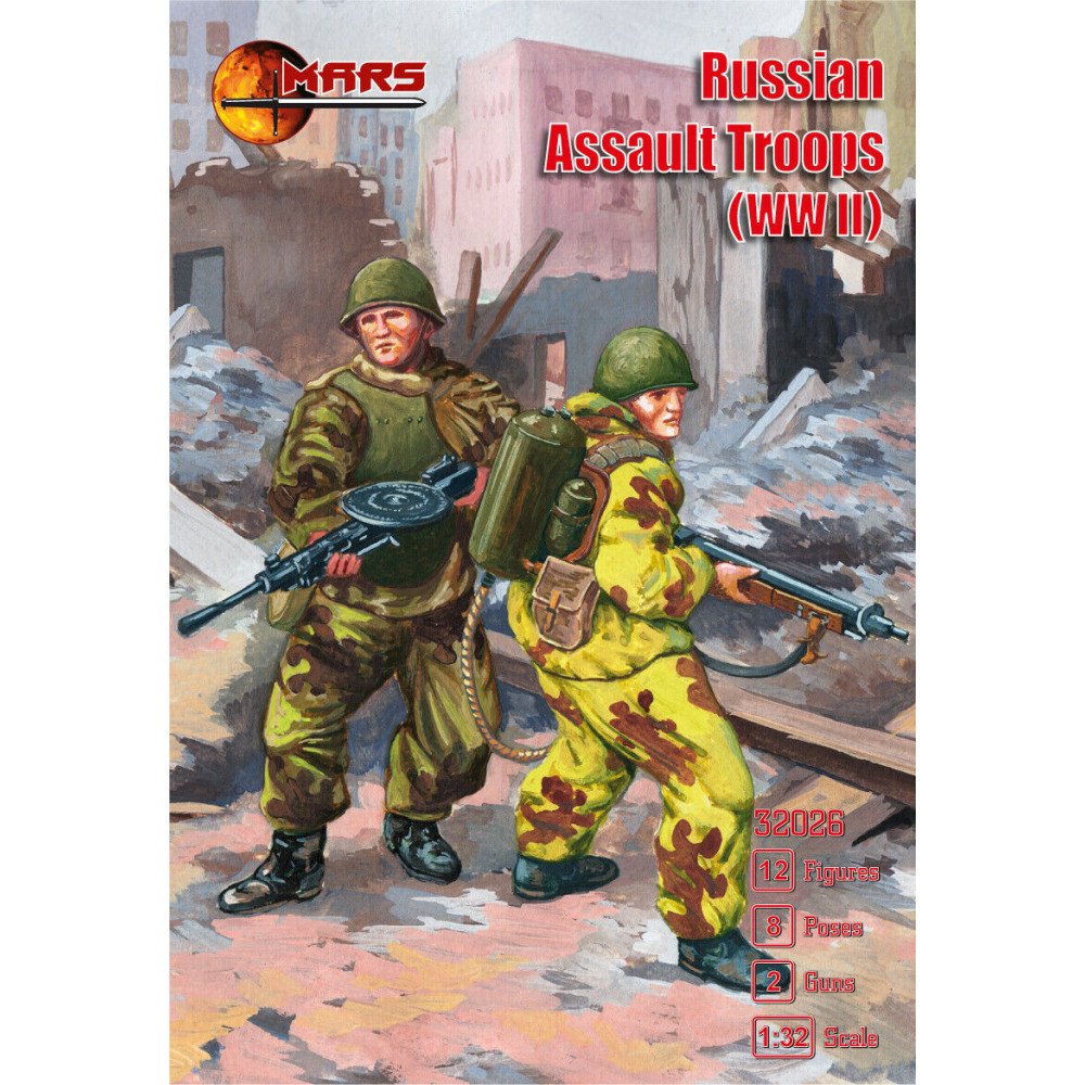 Mars Figure Sets 32026 1:32 WWII Russian Assault Troops Figure Kit