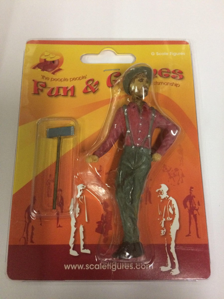 F&G GLOG11B Handpainted G Scale Break Time Red Shirt Figure
