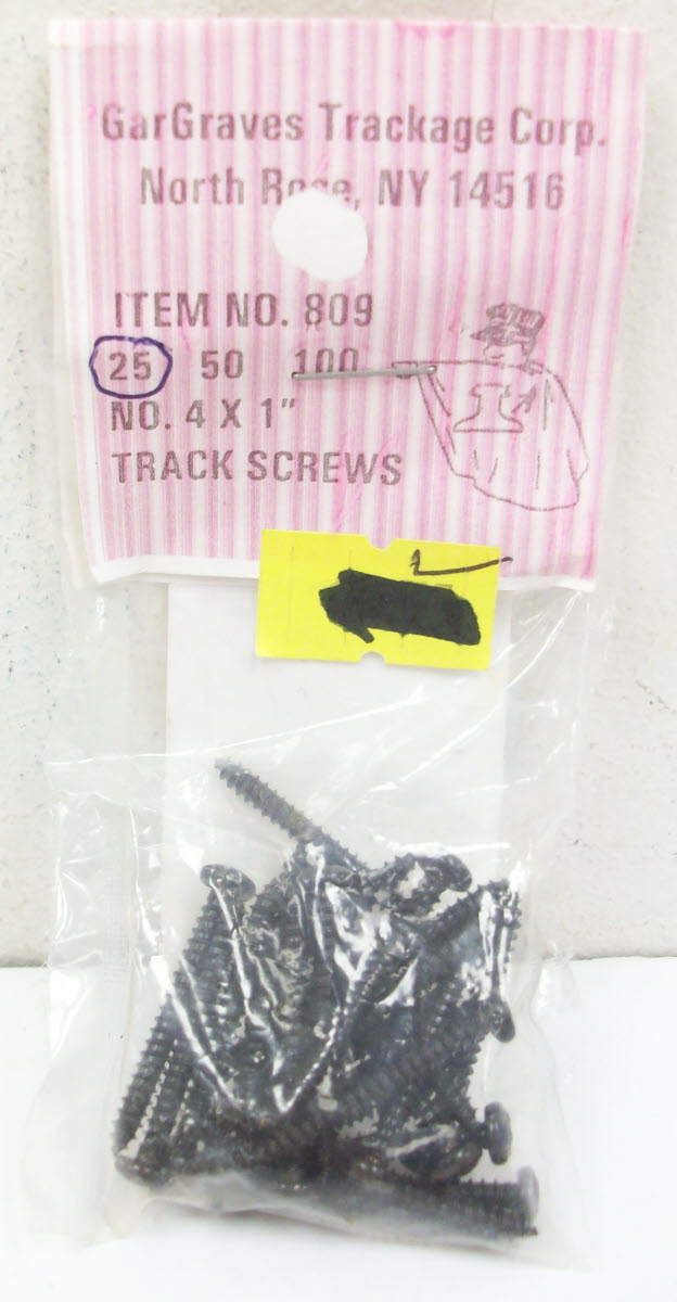 Gargraves 809-25 #4 x 1" Black Phillips Pan Head Track Screws (Pack of 25)