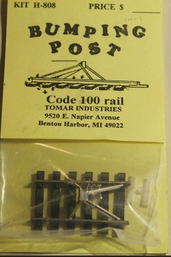 Tomar Industries H-808 HO Scale Bumping Post Code 100 Rail