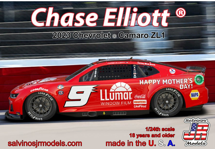 Salvinos JR Models HMC2023CED 1:24 Chase Elliott #9 2023 Plastic Model Kit