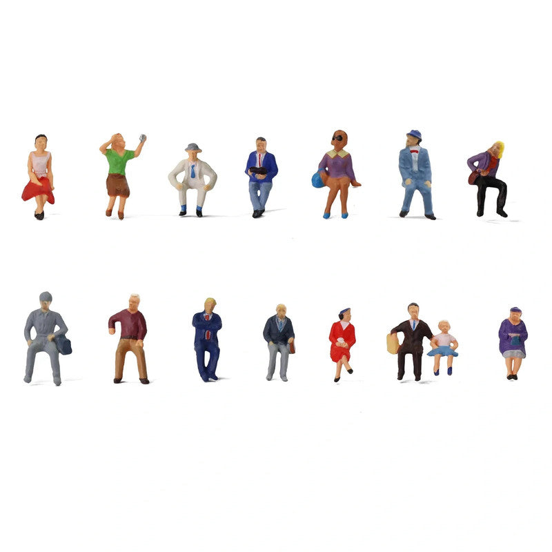Rock Island Hobby 062101 HO Painted Sitting People (Set of 14)