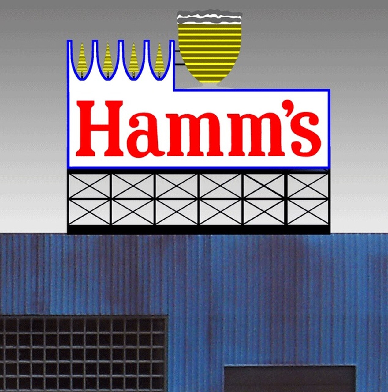 Miller Engineering 88-3451 HO/O Large Hamm's Animated Neon Style Billboard