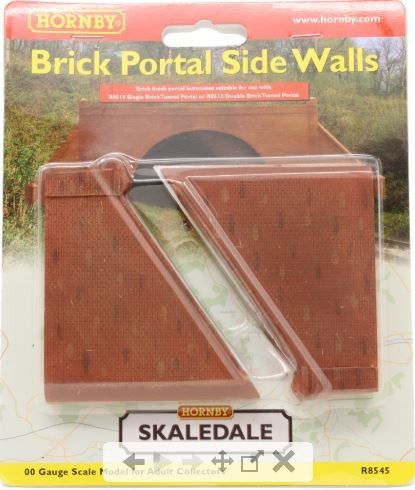 Hornby R8545 OO Scale Brick Portal Side Walls Built up