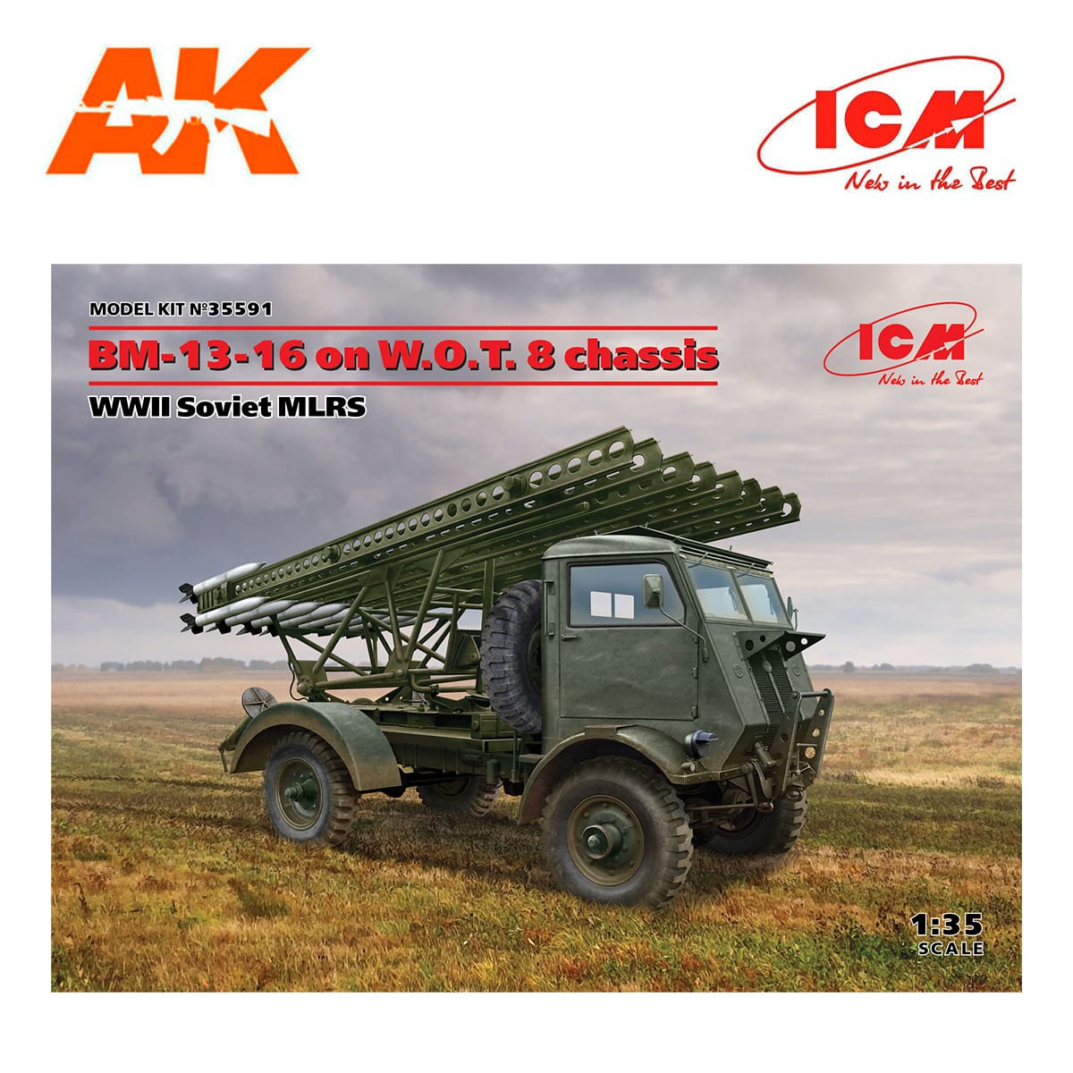 ICM 35591 1:35 Soviet MLRS BM-13-16 W.O.T Military Tank Model Kit
