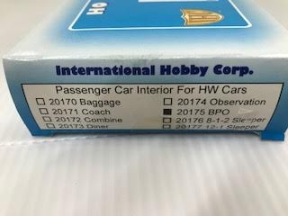 IHC 20175 HO Heavyweight Interior for IHC Passenger Car BPO