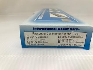 IHC 20176 HO Scale Heavyweight Interior for IHC Passenger Cars 8-1-2 Sleeper
