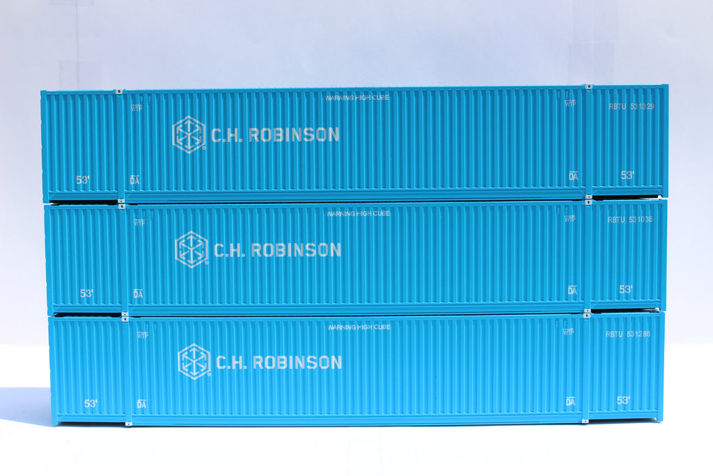JTC Model Trains 953027 HO CH Robinson 53' 8-55-8 High Cube Container (Set of 3)