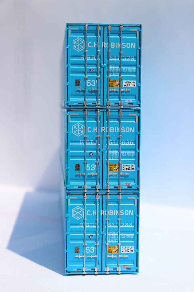JTC Model Trains 953027 HO CH Robinson 53' 8-55-8 High Cube Container (Set of 3)