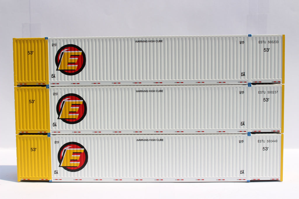 JTC Model Trains 953029 HO Estes 53' 8-55-8 High Cube Container (Set of 3)