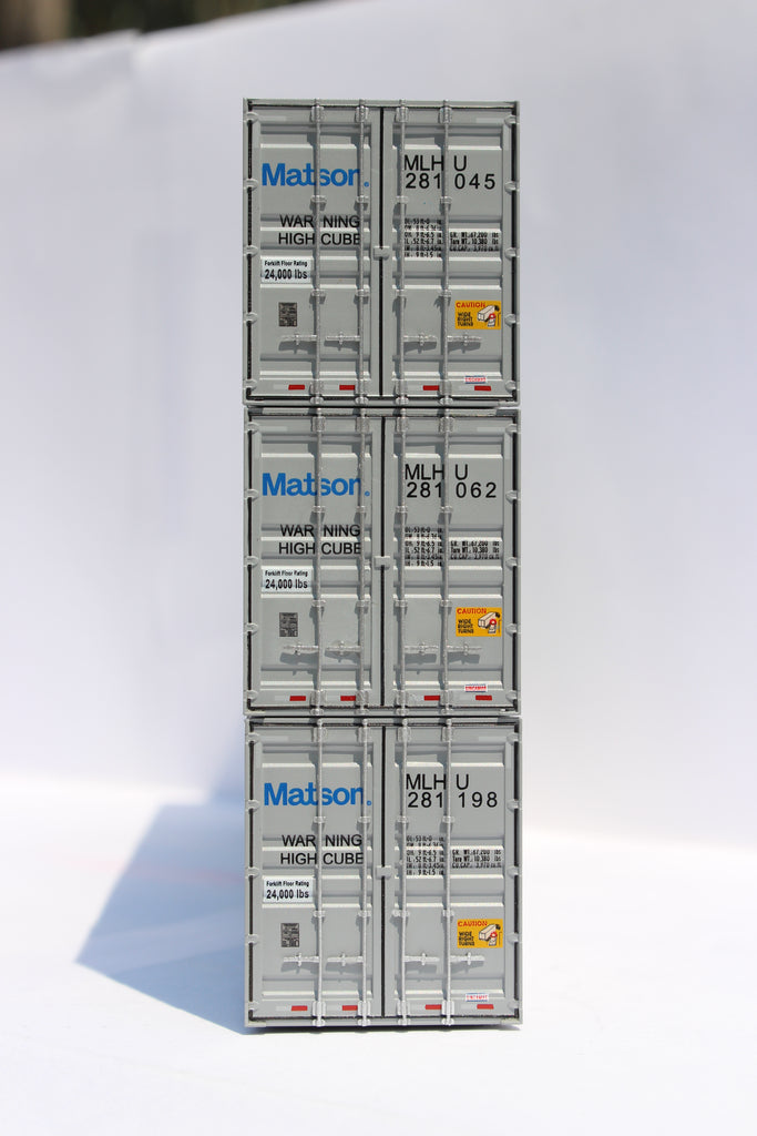 JTC Model Trains 953031 HO Matson 53' 8-55-5 High Cube Container (Set of 3)