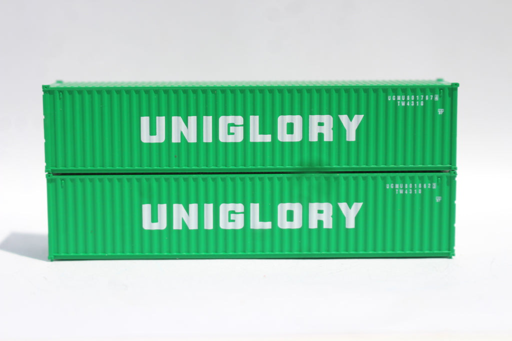 JTC Model Trains 405355 N Uniglory 40' Std Height Corrugated-Side Containers
