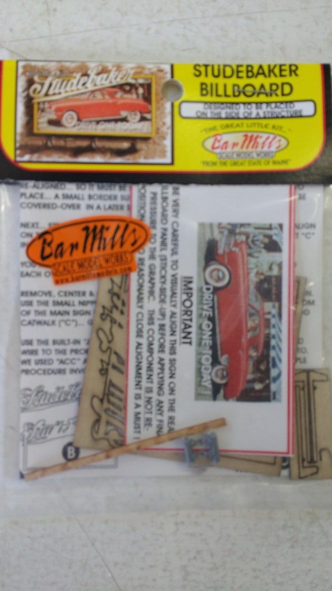 Bar Mills 0143 N/HO Studebaker Automobile Wall-Mounted Billboard Kit