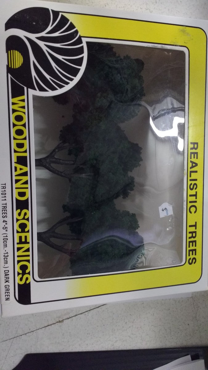 Woodland Scenics TR1011 4" - 5" Dark Green Realistic Trees (Pack of 3)