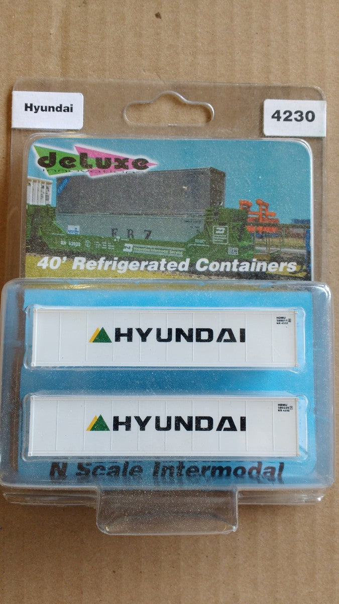 Deluxe Innovations 4230 Hyundai Reefer Container N Scale (2) pk