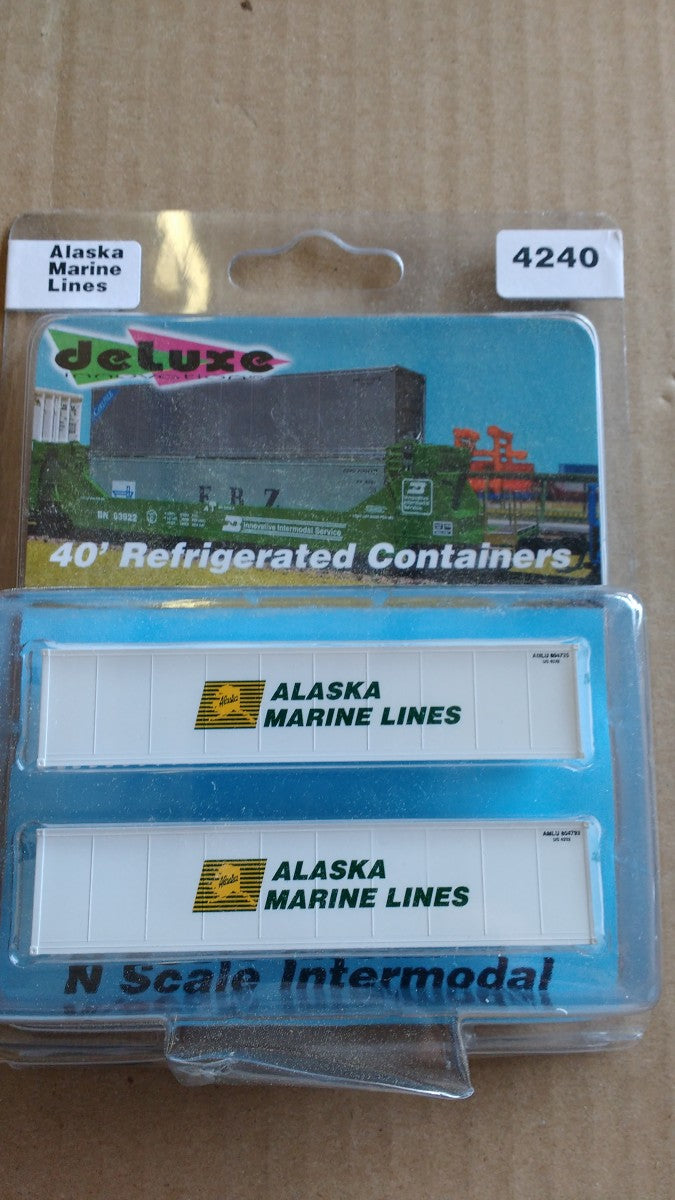 Deluxe Innovations 4240 Alaska Marine Lines Reefer Container N Scale (2) pk