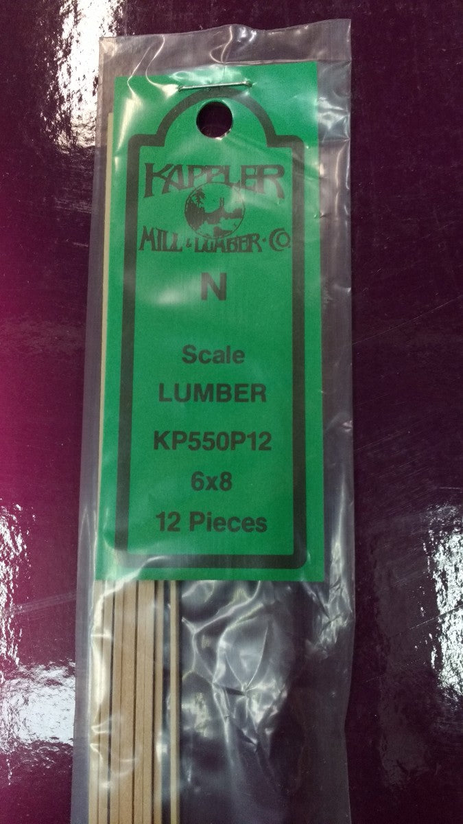 Kappler 550 N Scale 6 x 8 x12" Scale Lumber (12)