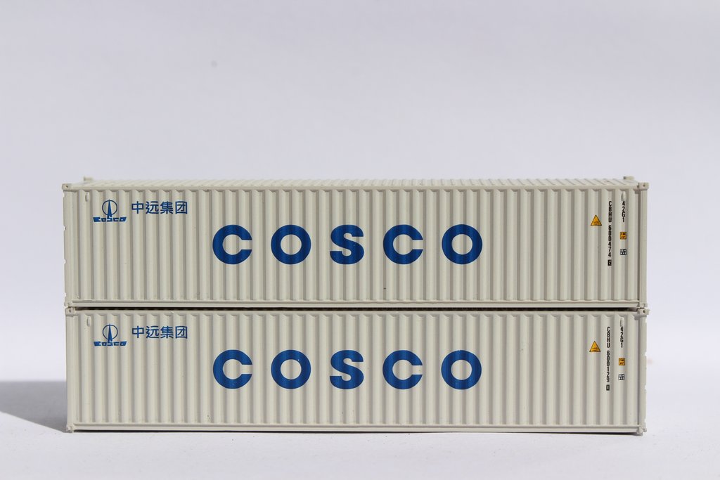 JTC Model Trains 405311 N COSCO 40' Standard Corrugated Container (Pack of 2)