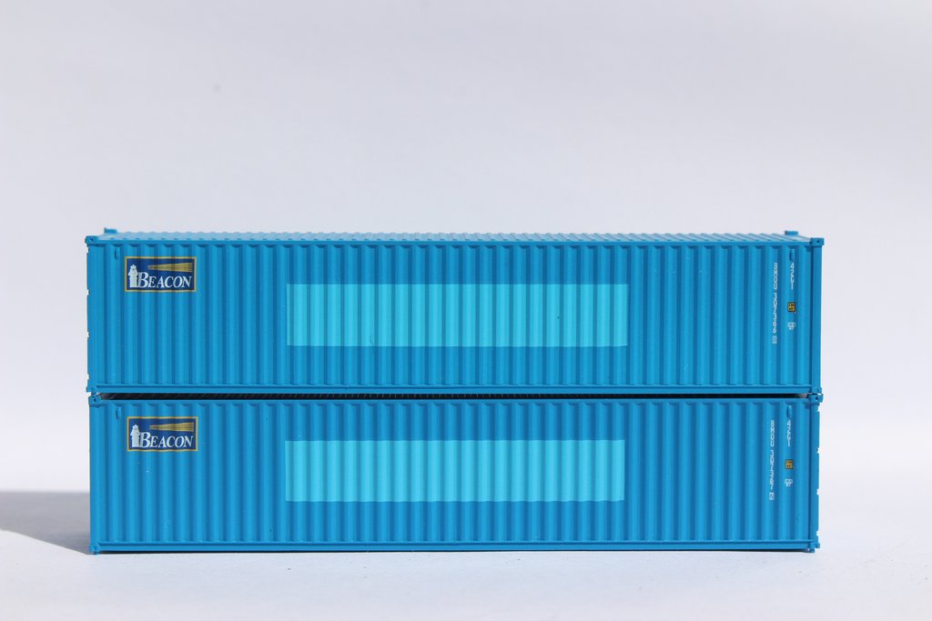 JTC Model Trains 405318 N Beacon 40' Standard Corrugated Container (Pack of 2)