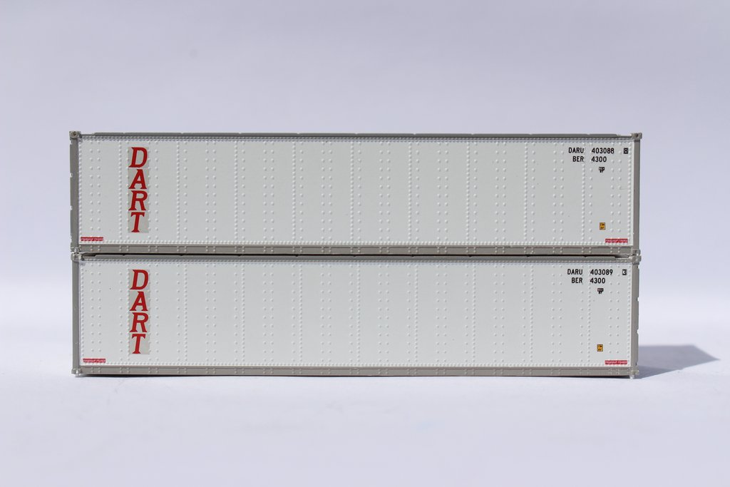 JTC Model Trains 405668 N Dart 40' Standard Smooth-Side Container (Pack of 2)