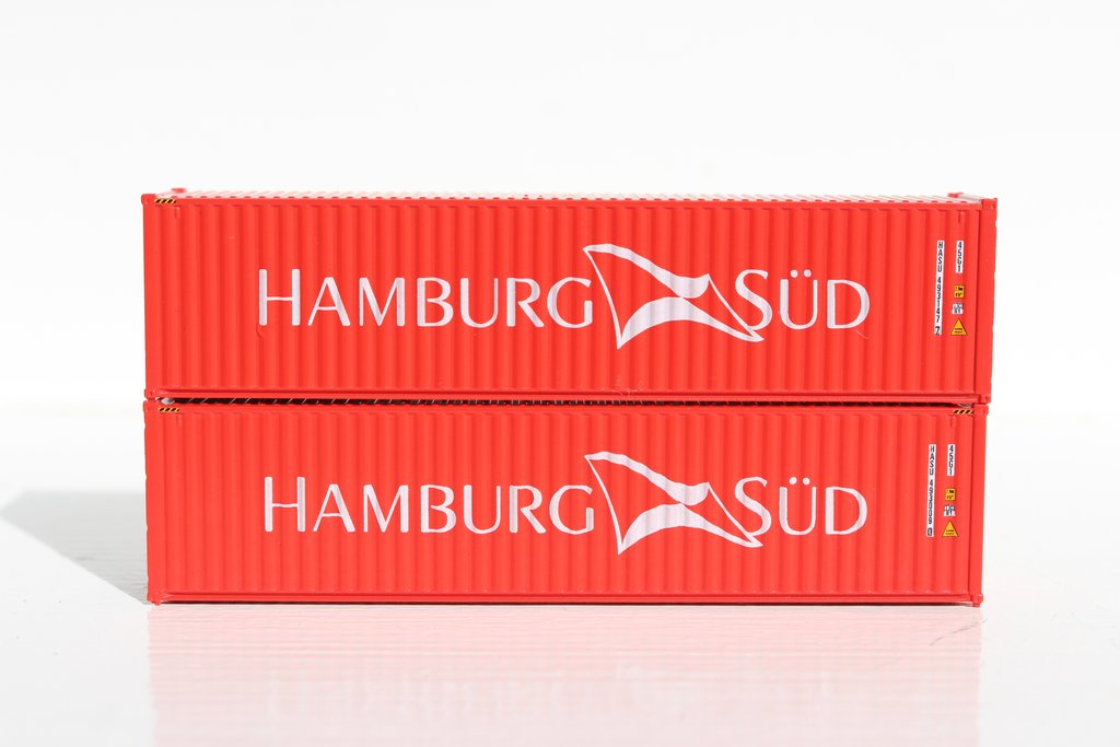 JTC Model Trains 405047 N Hamburg Sud 40' High Cube Container (Pack of 2)