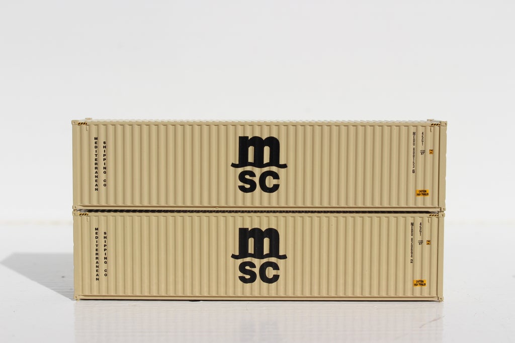 JTC Model Trains 405080 N MSC MEDU 40' High Cube C.S. Container (Pack of 2)