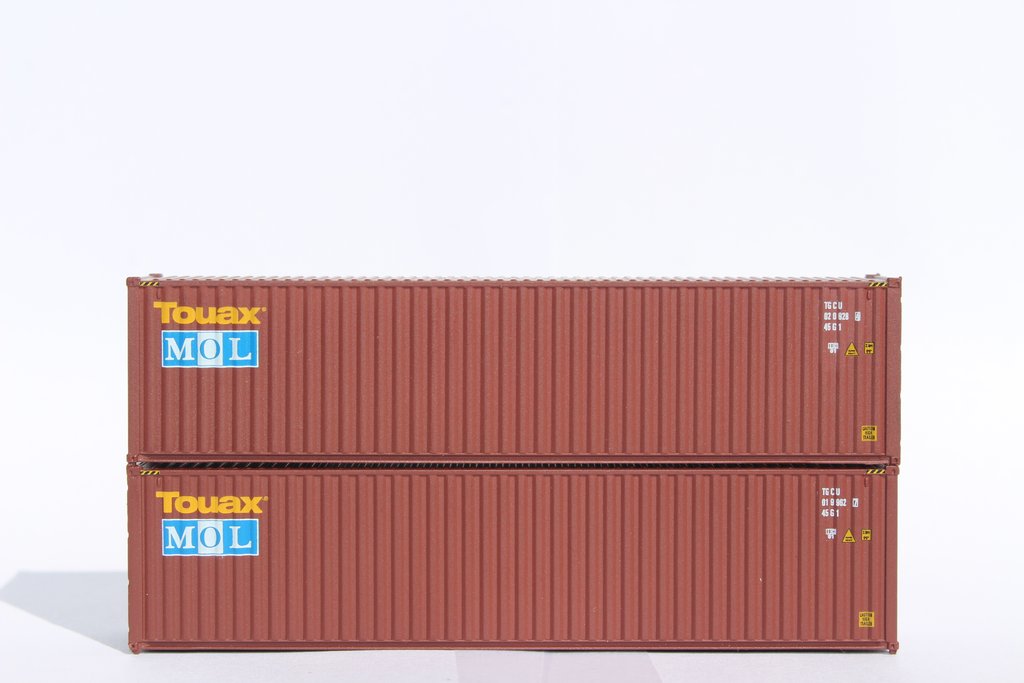 JTC Model Trains 405078 N TOUAX/MOL 40' High Cube Container (Pack of 2)