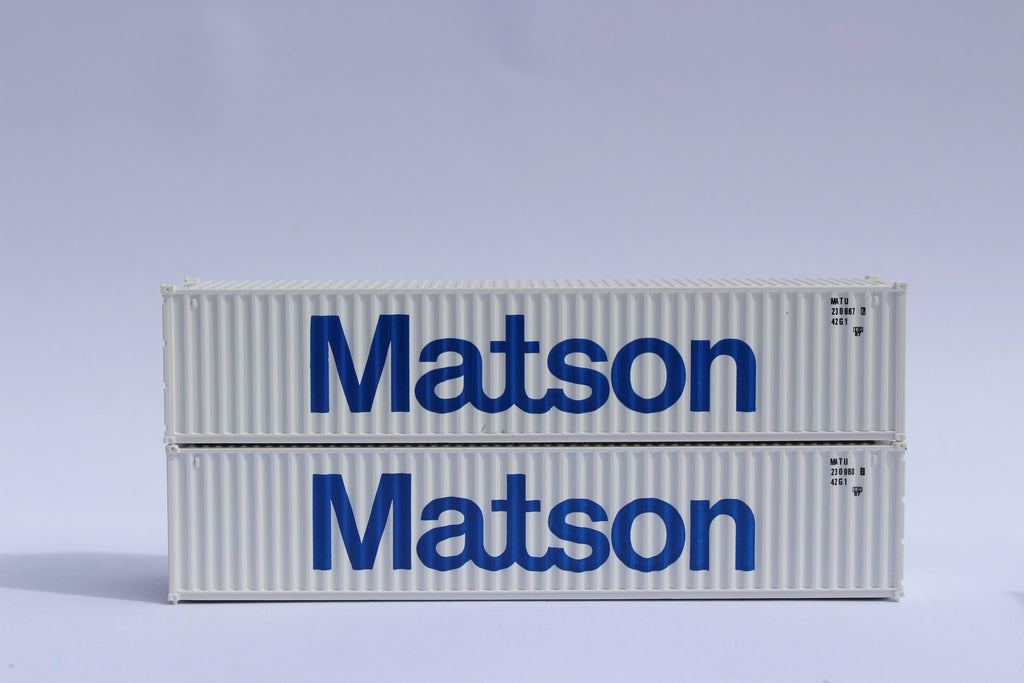 JTC Model Trains 405310 N Matson 40' Corrugated Side Steel Containers (Set of 2)