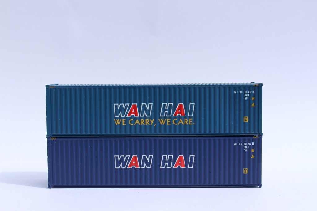 JTC Model Trains 405054 N Wan Hai 40' High Cube Container (Pack of 2)