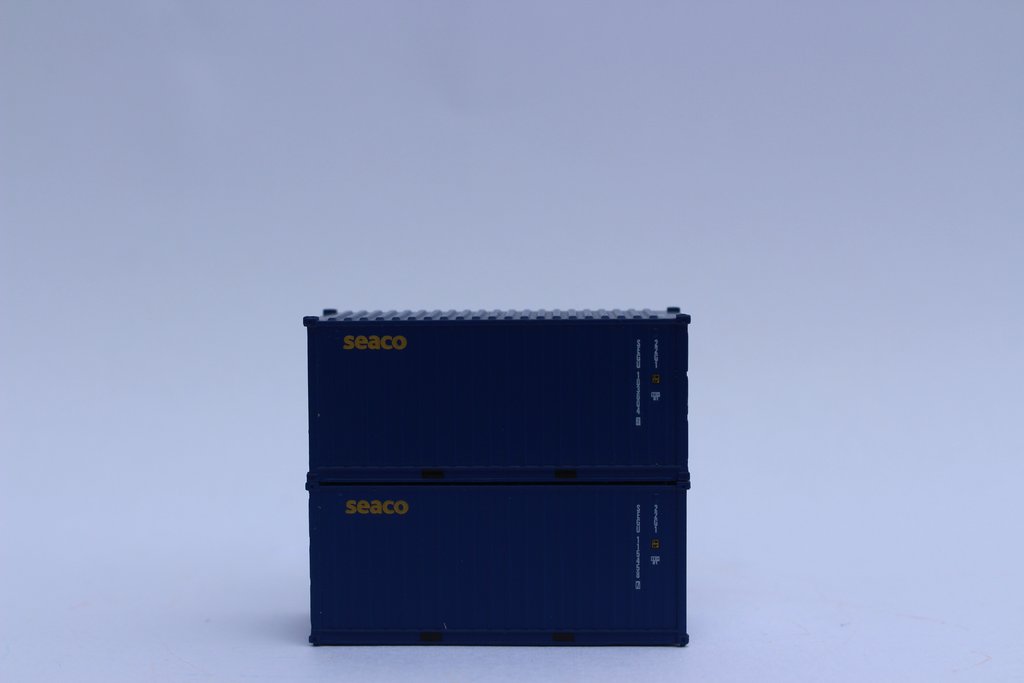 JTC Model Trains 205336 N SEACO 20' Standard Height Container (Pack of 2)