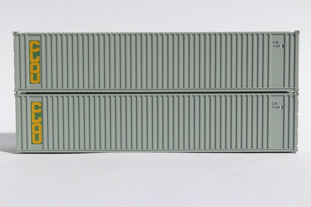 JTC Model Trains 405551 N CLOU 40' Standard Height Container (Pack of 2)