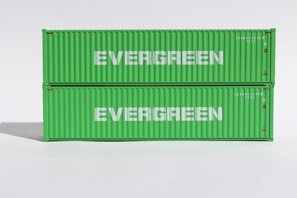 JTC Model Trains 405134 N Evergreen 40' High Cube Container (Pack of 2)