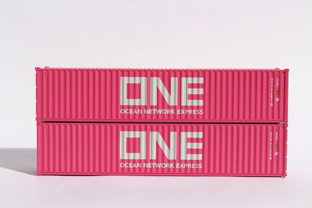 JTC Model Trains 405333 N ONE Magenta UETU 40' Standard Container (Pack of 2)