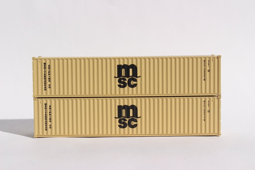 JTC Model Trains 405336 N MSC MEDU 40' Standard Height Container (Pack of 2)